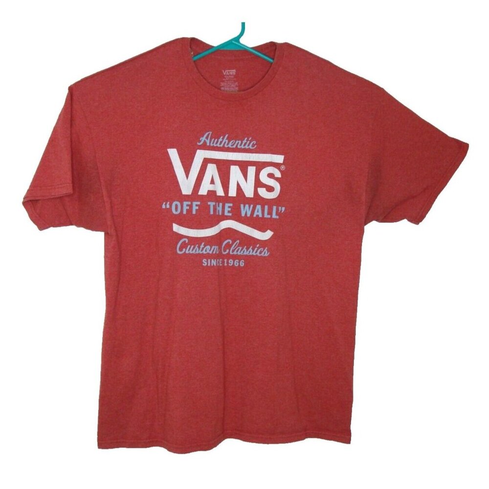 Vans Off The Wall Mens Red Large Graphic T-Shirt Tee XXL Skater Boarder Vtg